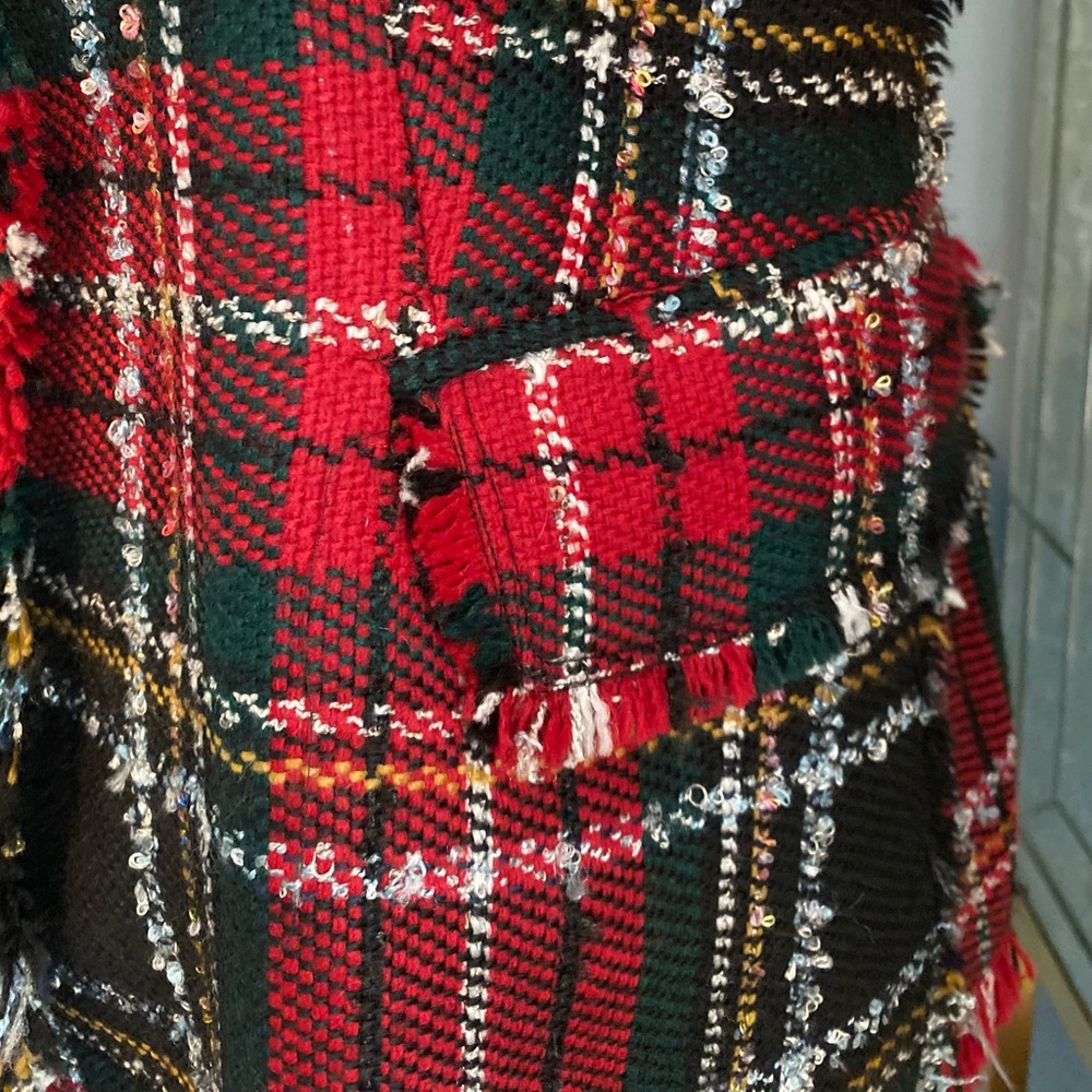Zara Red and Black Plaid Blazer Coat - Picture 8 of 12
